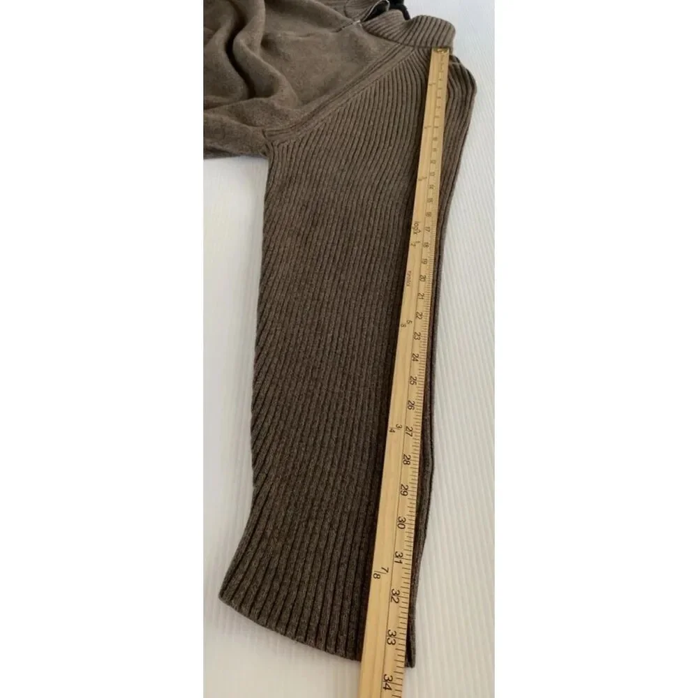 Northcrest Classic Men's 3XLT 1/4 Zip Brown Soft Knit Sweater with Ribbed Hems